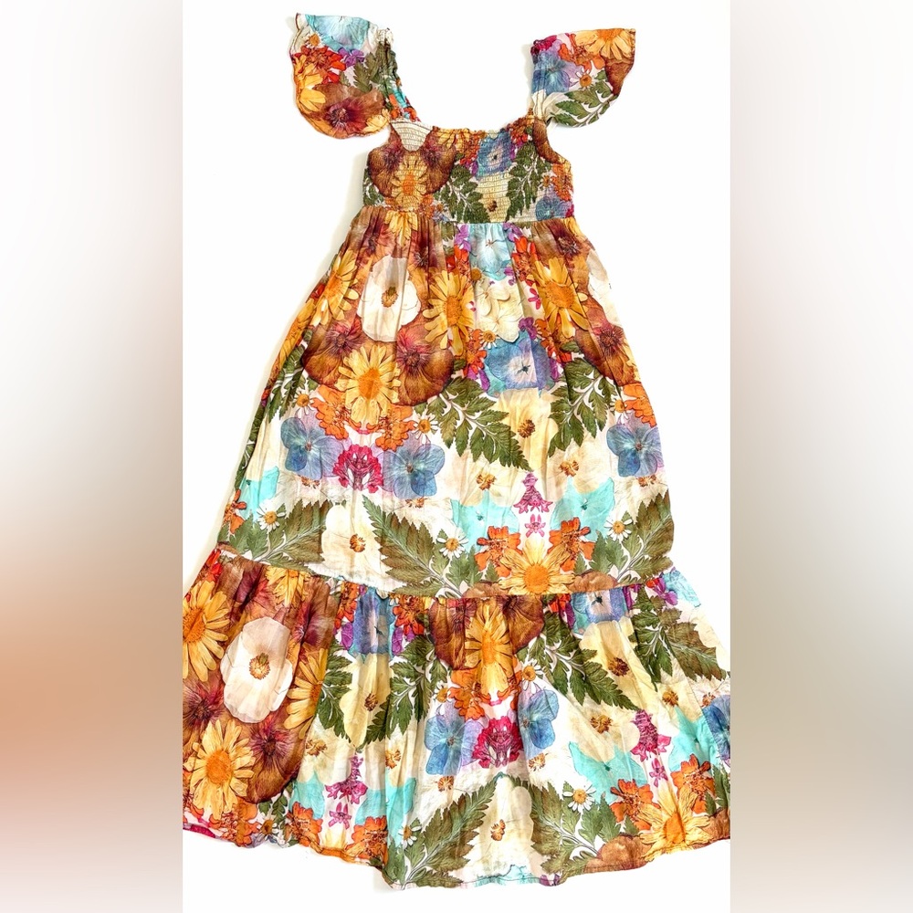 Anthropologie Moxy Collective Floral Maxi Dress Size XS Sheer - Picture 12 of 15